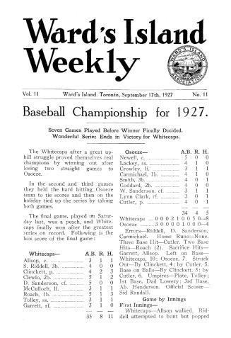 Ward's Island weekly, 1927-09-17