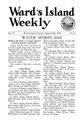 Ward's Island weekly, 1928-08-18