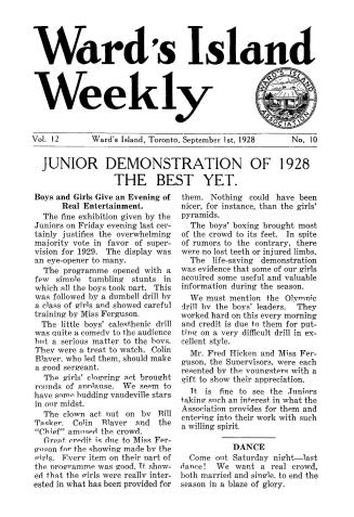 Ward's Island weekly, 1928-09-01