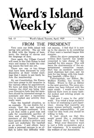 Ward's Island weekly, 1929-04