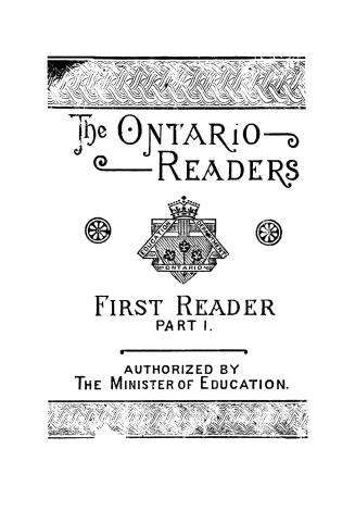 The Ontario readers. First reader, part I