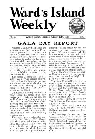 Ward's Island weekly, 1935-08-17