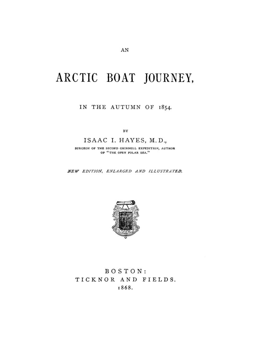 An Arctic boat journey, in the autumn of 1854