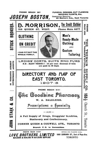 Directory and map of East Toronto