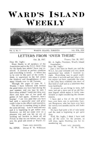 Ward's Island weekly, 1918-07-27