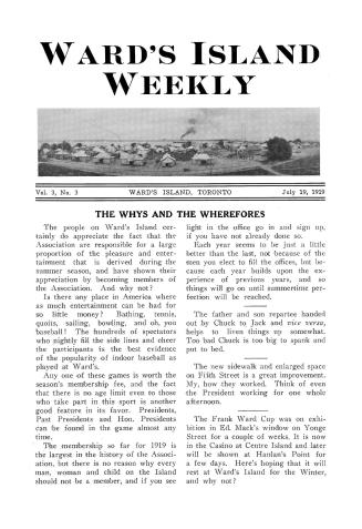 Ward's Island weekly, 1919-07-19