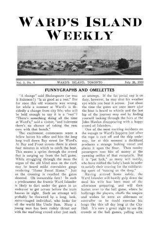 Ward's Island weekly, 1919-07-26