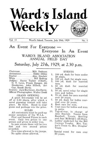 Ward's Island weekly, 1929-07-20