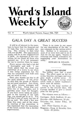 Ward's Island weekly, 1929-08-10