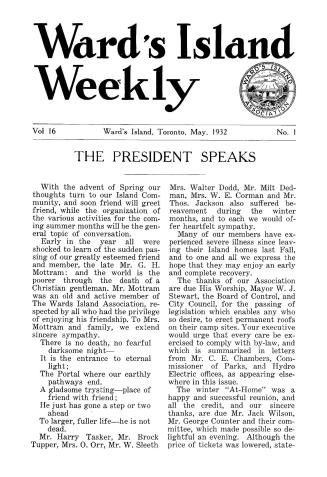 Ward's Island weekly, 1932-05