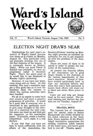 Ward's Island weekly, 1929-08-17
