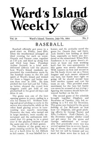 Ward's Island weekly, 1934-07-07