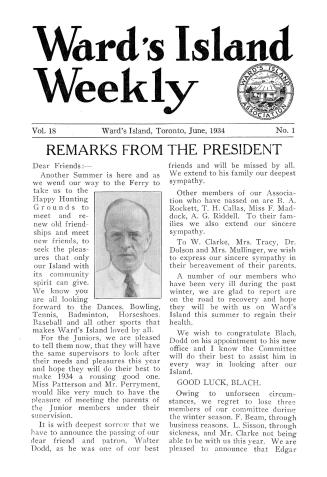Ward's Island weekly, 1934-06