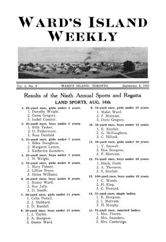 Ward's Island weekly, 1919-09-06