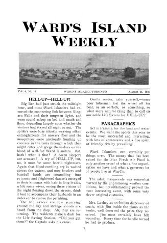 Ward's Island weekly, 1920-08-21