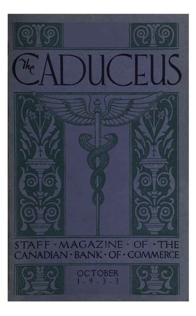 Caduceus : staff magazine of the Canadian Bank of Commerce (October, 1933)