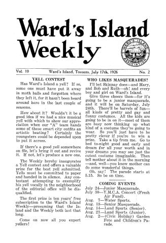 Ward's Island weekly, 1926-07-17
