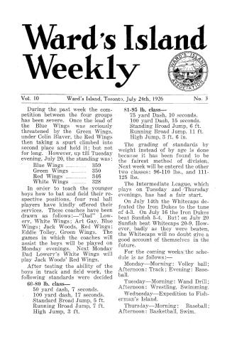 Ward's Island weekly, 1926-07-24