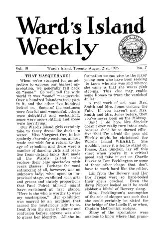 Ward's Island weekly, 1926-08-21