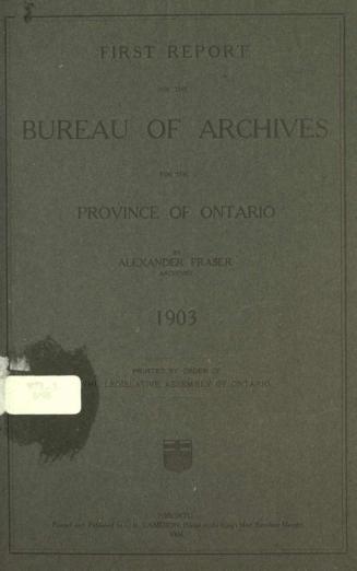 Report of the Bureau of Archives for the Province of Ontario