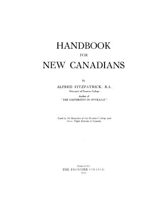Handbook for new Canadians