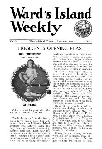 Ward's Island weekly, 1935-06-29