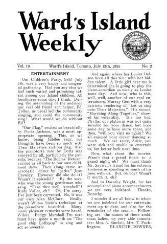 Ward's Island weekly, 1935-07-13