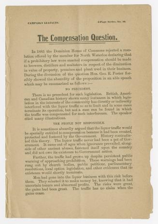 Campaign leaflets : the compensation question