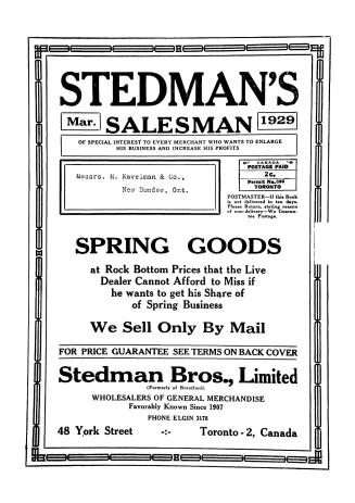 Stedman's salesman, 1929-Mar