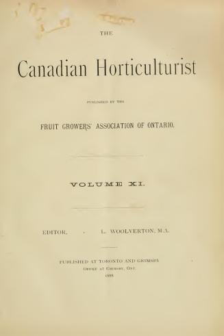 The Canadian horticulturist [monthly], 1888