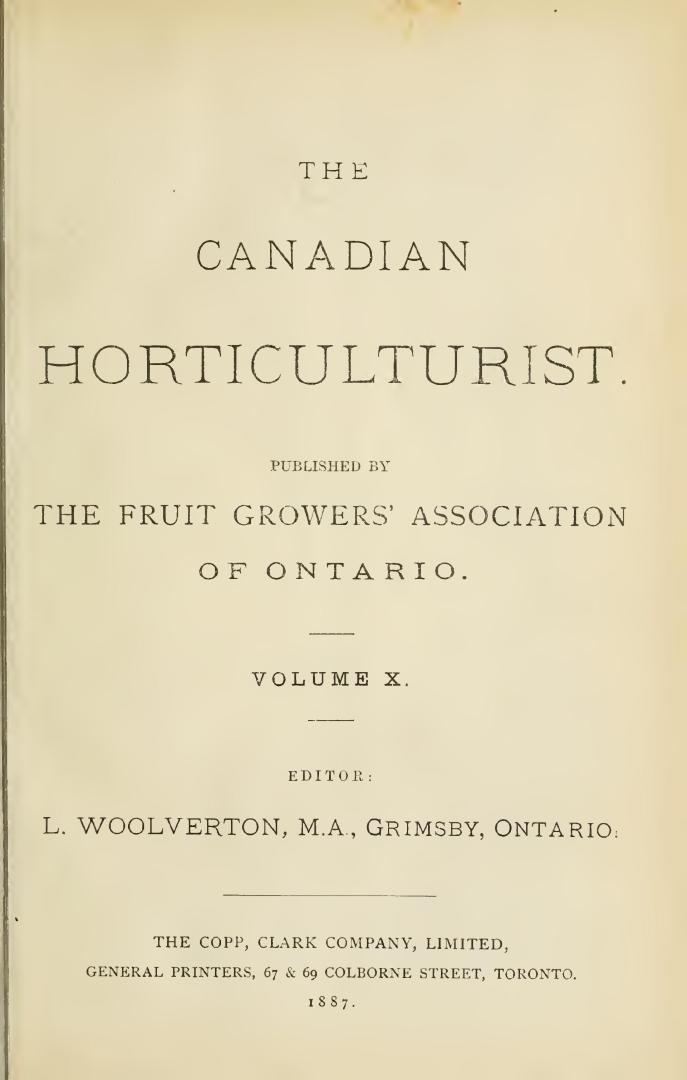The Canadian horticulturist [monthly], 1887