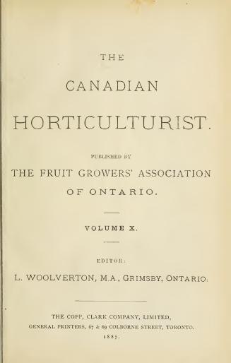 The Canadian horticulturist [monthly], 1887