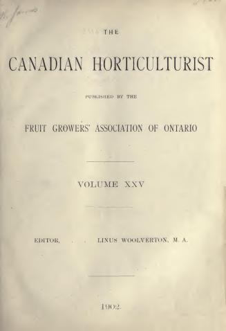 The Canadian horticulturist [monthly], 1902-3