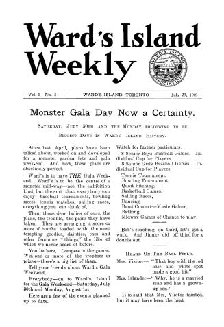 Ward's Island weekly, 1921-07-23