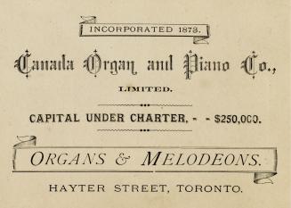 Incorporated 1873 Canada Organ and Piano Co