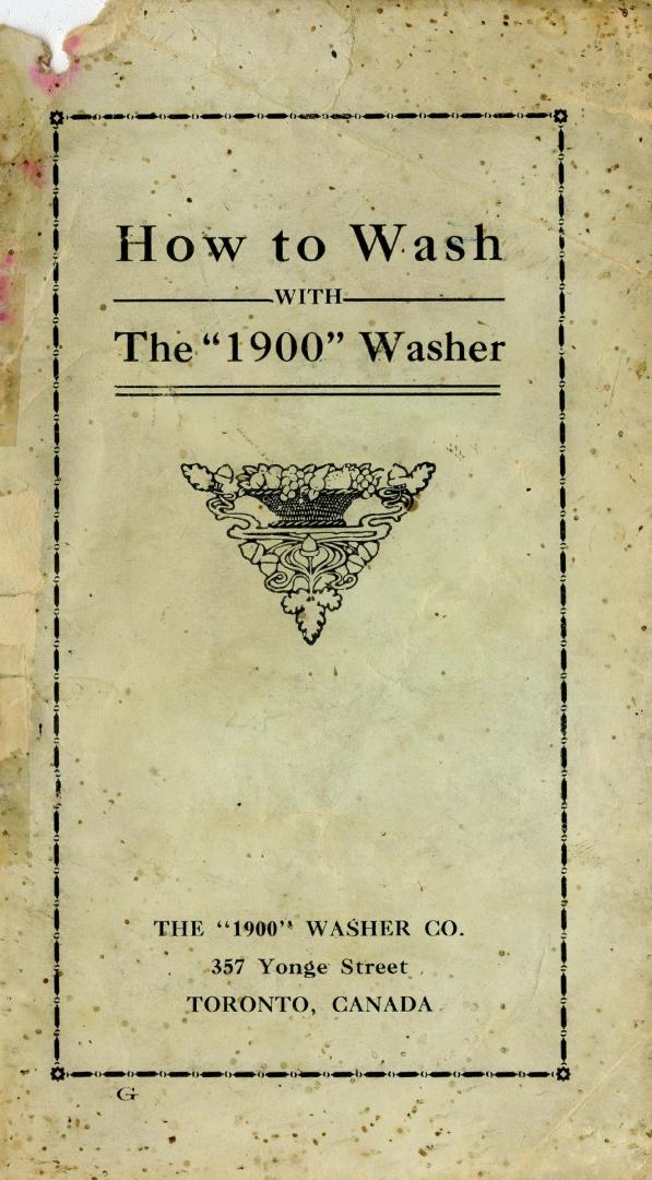 How to wash with the ''1900'' washer