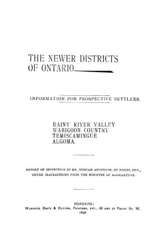 The newer districts of Ontario