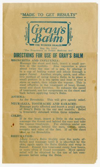 ''Made to get results'' Gray's Balm the wonder healer