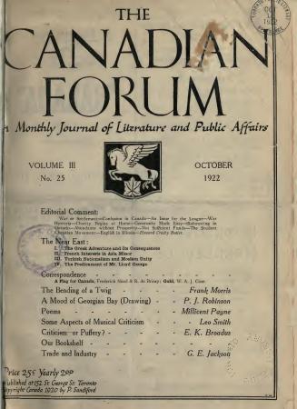The Canadian forum, October 1922-September 1923