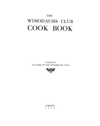 The Wimodausis Club cook book