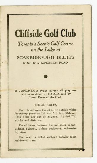 Cliffside Golf Club, Toronto's scenic golf course on the lake at Scarborough Bluffs
