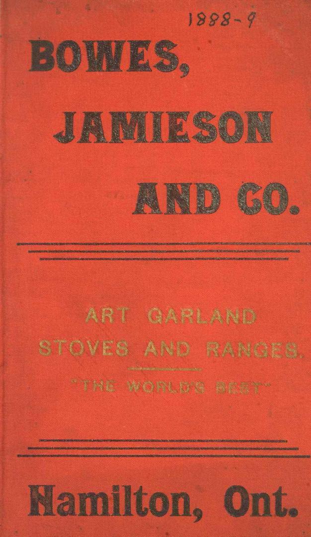 Art Garland stoves and ranges: [1888-9 catalogue]