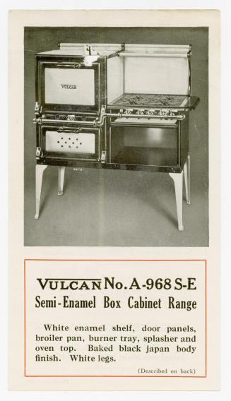 Vulcan no. A-968 S-E semi-enamel box cabinet range