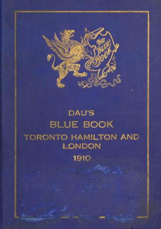 The Society Blue Book of Toronto, Hamilton and London