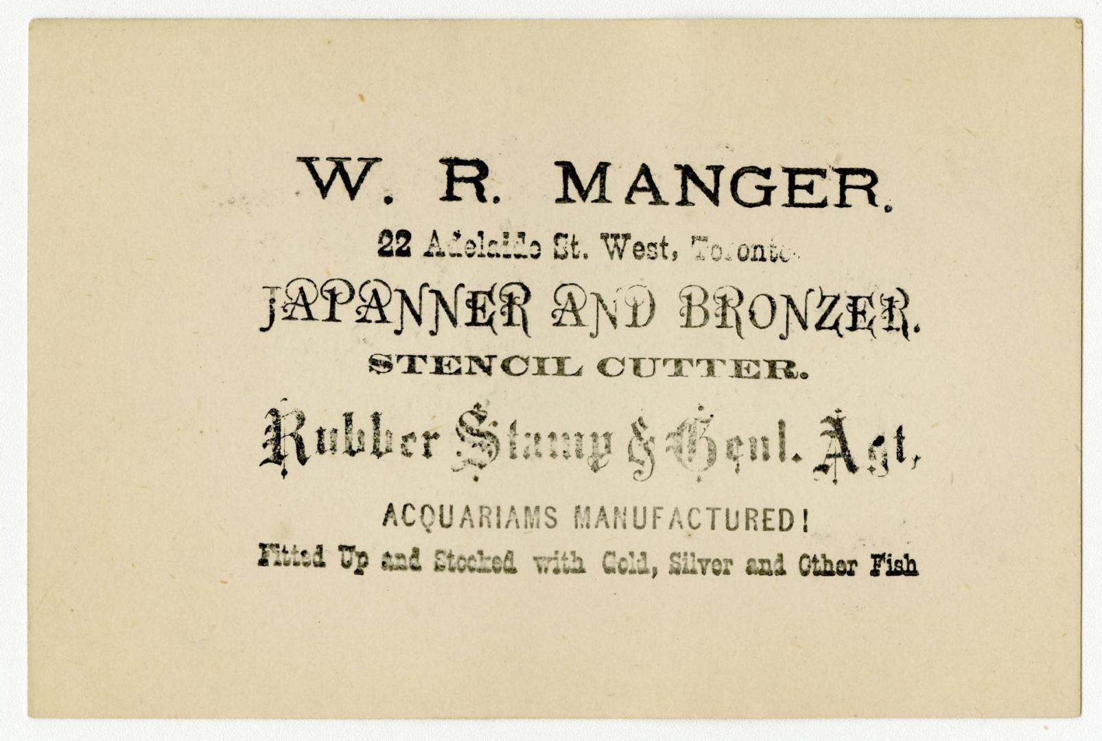 W.R. Manger Japanner and Bronzer
