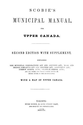 Scobie's municipal manual for Upper Canada