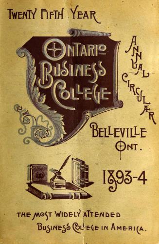 Annual circular...Ontario Business College (registered) Belleville, Ont., Canada...