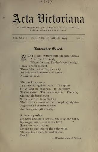Acta Victoriana, October 1903- June 1904