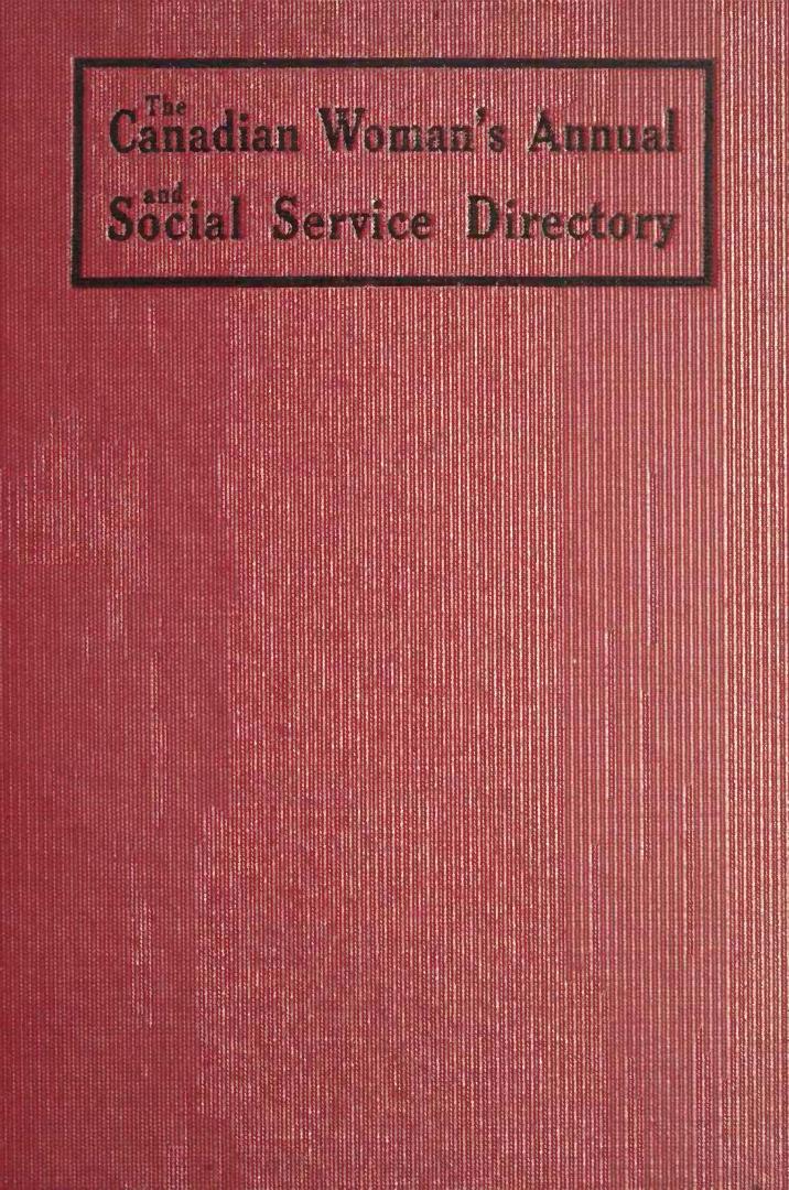 Canadian woman's annual, and social service directory