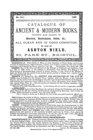 Catalogue of ancient and modern books, including many relating to America, Australasia, India, etc